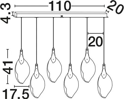 Lustra LED suspendata design decorativ BELLINA L-110cm