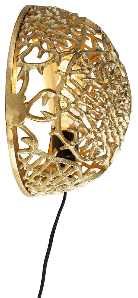 Aplică de perete Art Deco aurie - Maro
