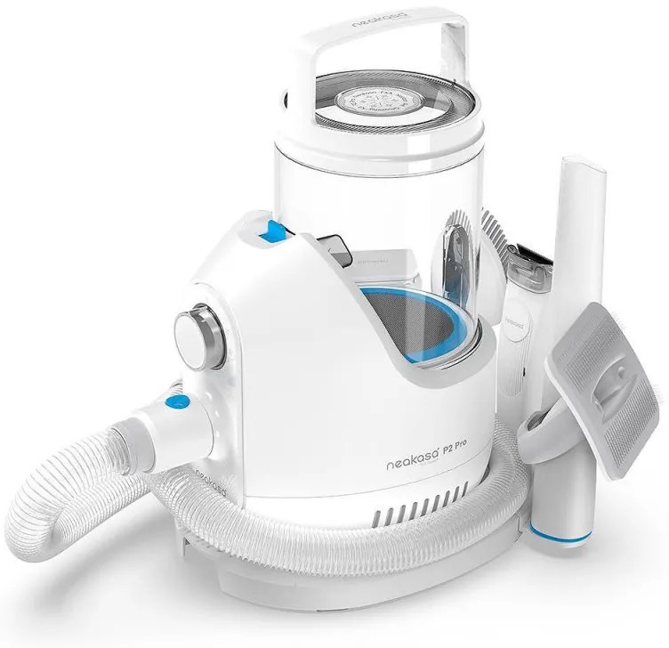 Aparat grooming animale de companie NEAKASA P2 Pro, 400W, 10500 Pa, 2 L, 5 duze, 3 trepte de aspiratie, Alb