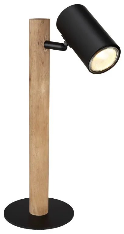 Veioza, lampa de masa design modern HERTI negru mat, maro inchis
