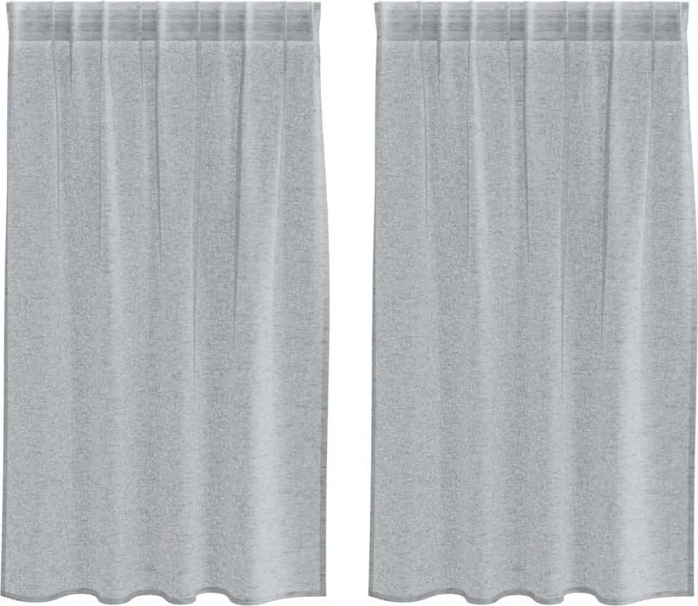 vidaXL Cortină din Voile 2 pcs Gri închis 140 x 140 cm Poliester