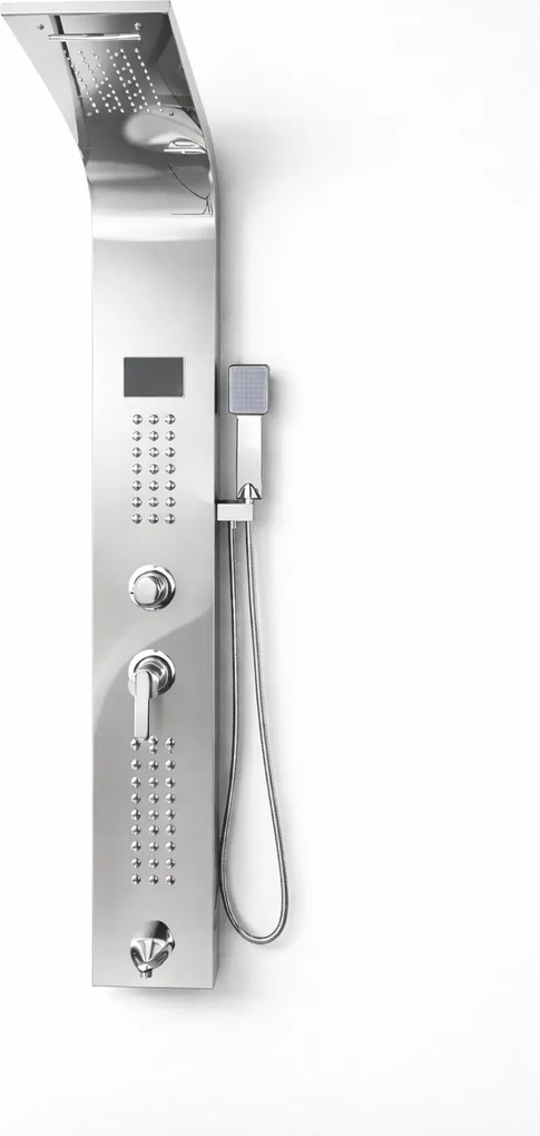 Panel de dus cu hidromasaj din inox Crom