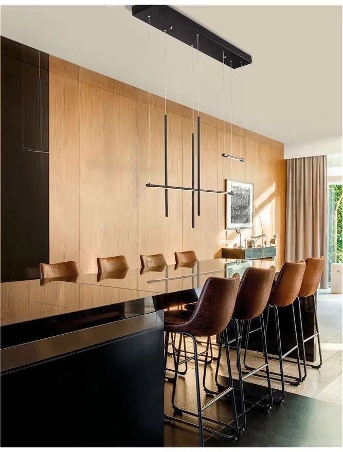 Lustra LED design liniar ELETTRA negru