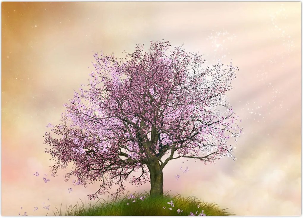 Tablou - Copacul înflorit în deal (70x50 cm)