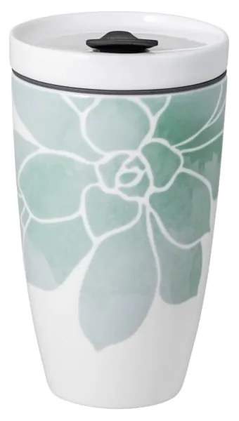 Cană de voiaj din porțelan Villeroy &amp; Boch Like To Go, 350 ml, verde - alb