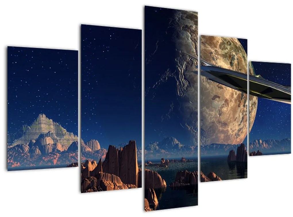 Tablou - Vizita extraterestrului (150x105 cm)