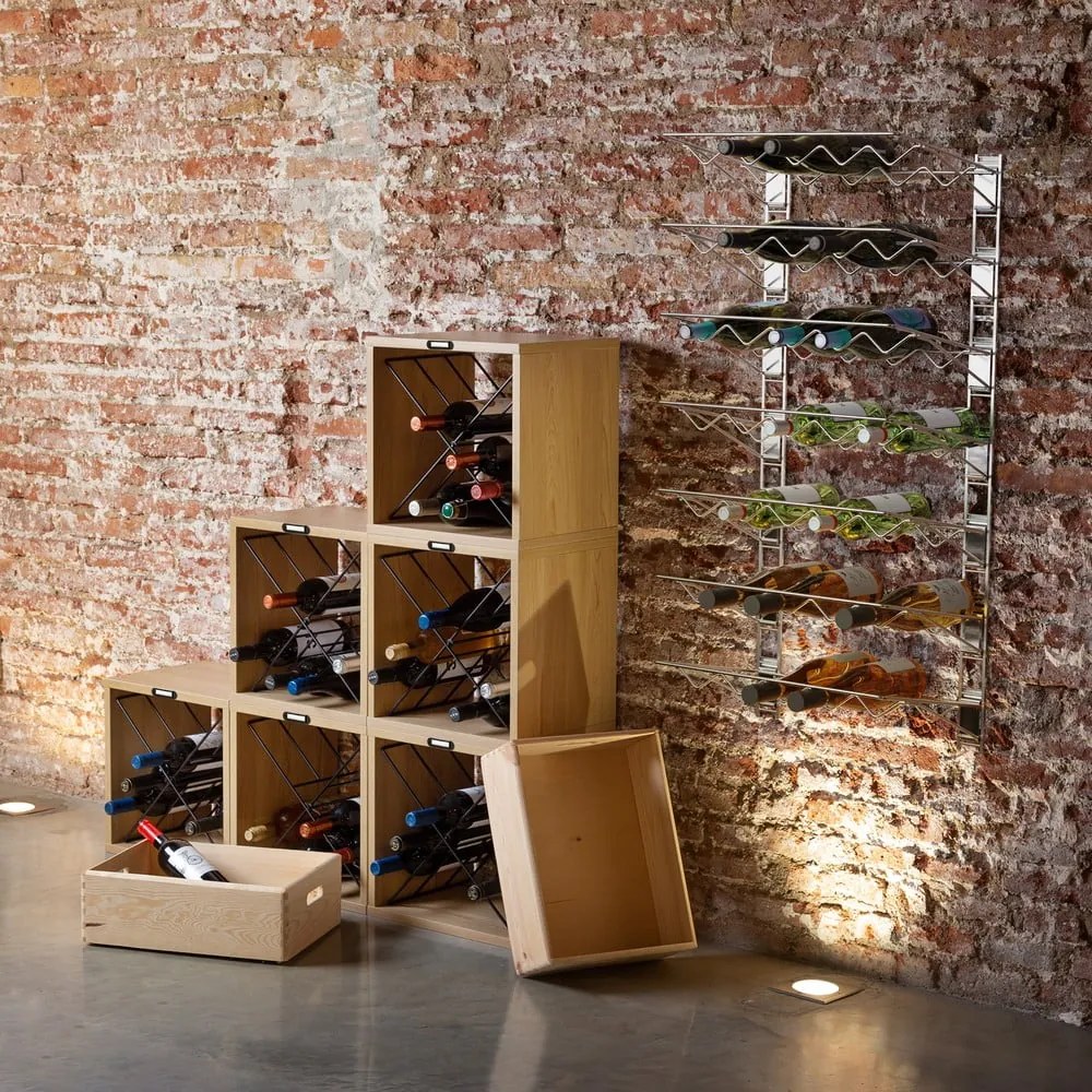 Raft pentru sticle de vin în culoare naturală cu aspect de lemn de frasin număr de sticle 12 36,5x36x29 cm Macon – Compactor