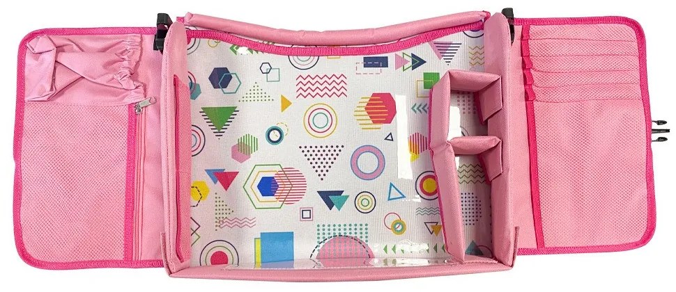 Masa portabila de copii, cu buzunare, pentru masina, pink