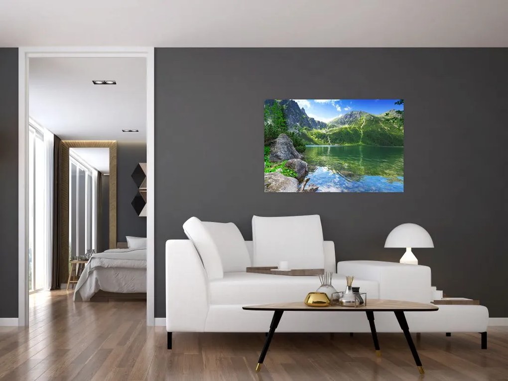 Tablou cu lac în munții Tatra (90x60 cm)