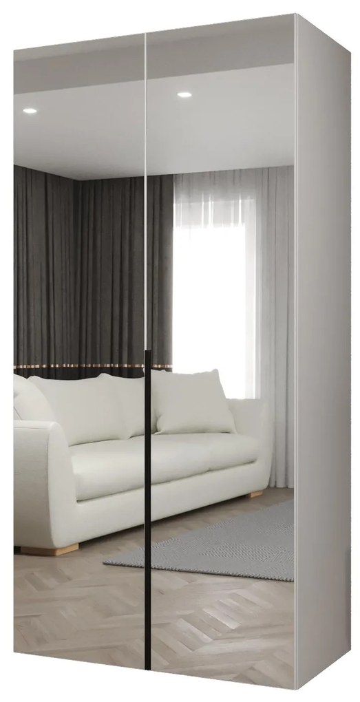 Dulap de haine 100 cm Alice 3 (alb + Negru). 1126203