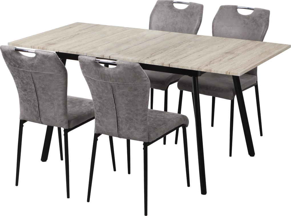 Set masă dining extensibilă cu 4 scaune