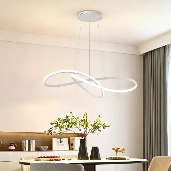 Brilagi - LED dimabil lustră pe cablu INFINITY LED/80W/230V 80x80 cm albă + telecomandă