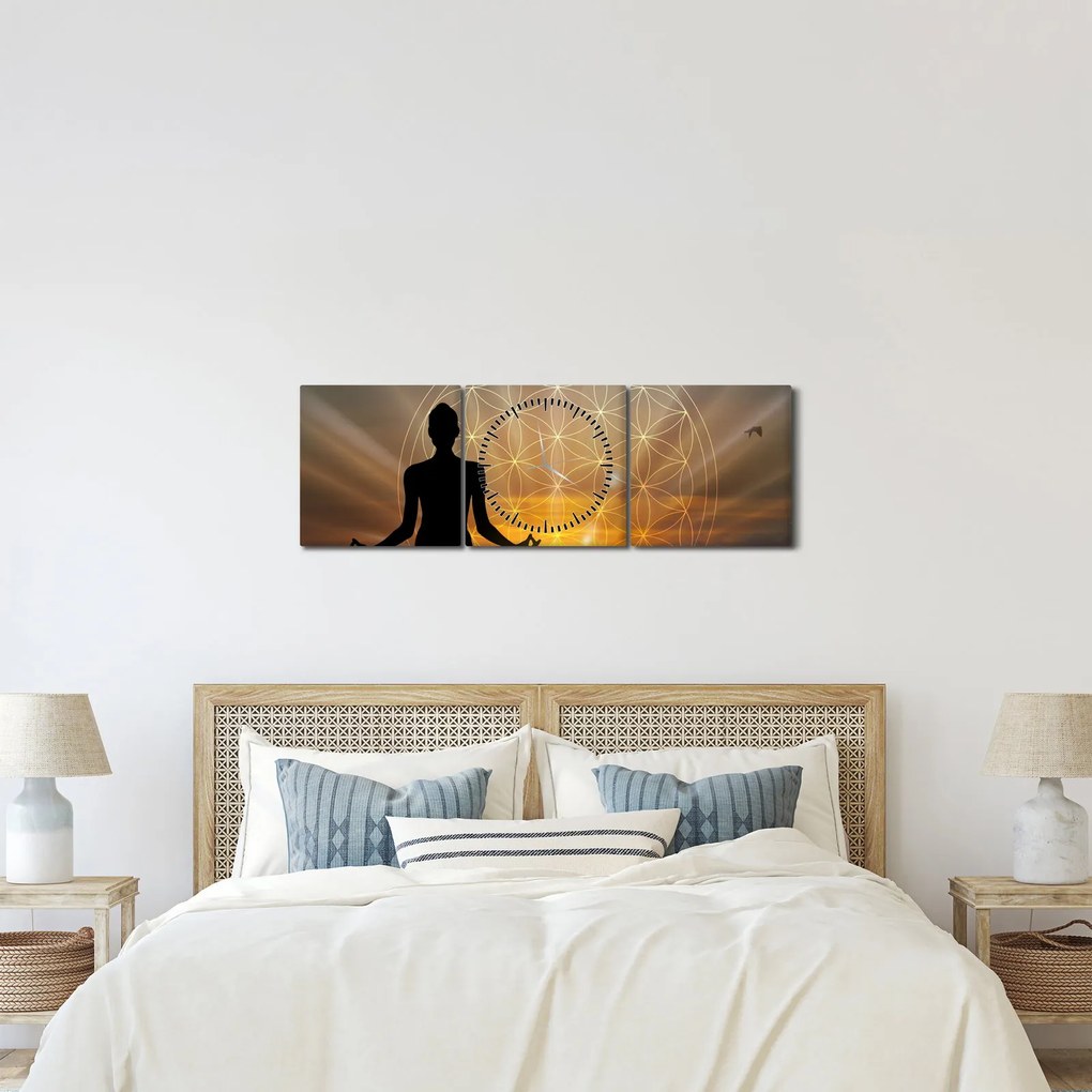 Tablou cu meditație (cu ceas) (90x30 cm)