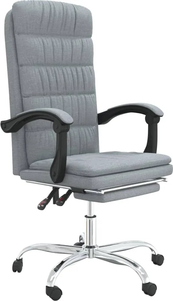 vidaXL Fotoliu de birou rabatabil, gri deschis, textil