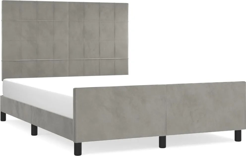 vidaXL Cadru de pat fără saltea, gri deschis, 140x200 cm, catifea