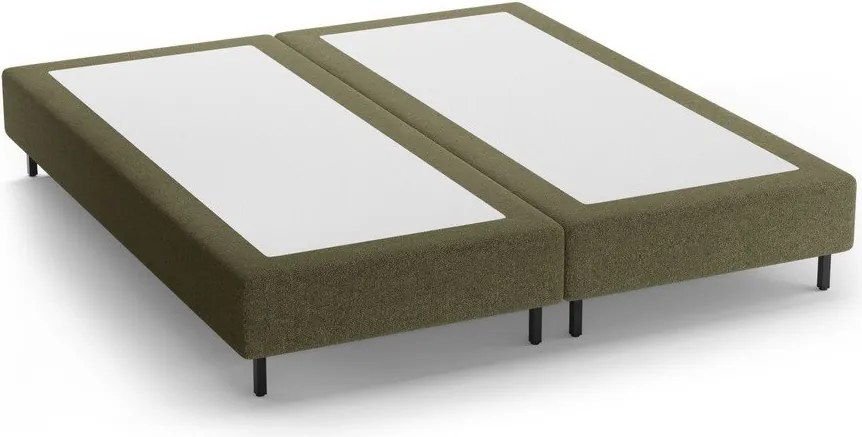 Pat matrimonial verde tapițat fără tăblie 200x200 cm Whale – Micadoni