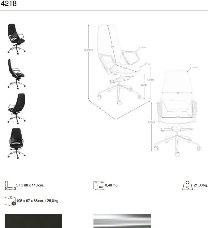 Scaun de birou modern piele sintetica Black