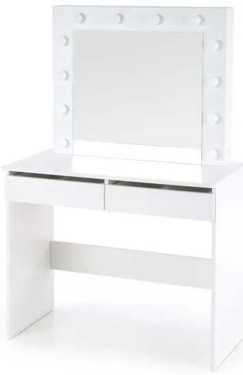 Masă de toaletă HOLLYWOOD cu iluminare LED, 140x94 cm, albă
