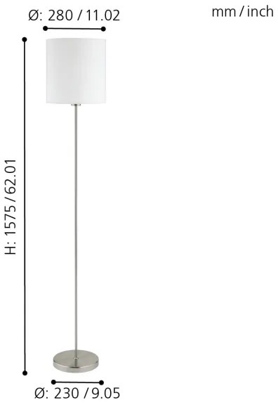 Lampadar Eglo 95164 PASTERI 1xE27/60W/230V