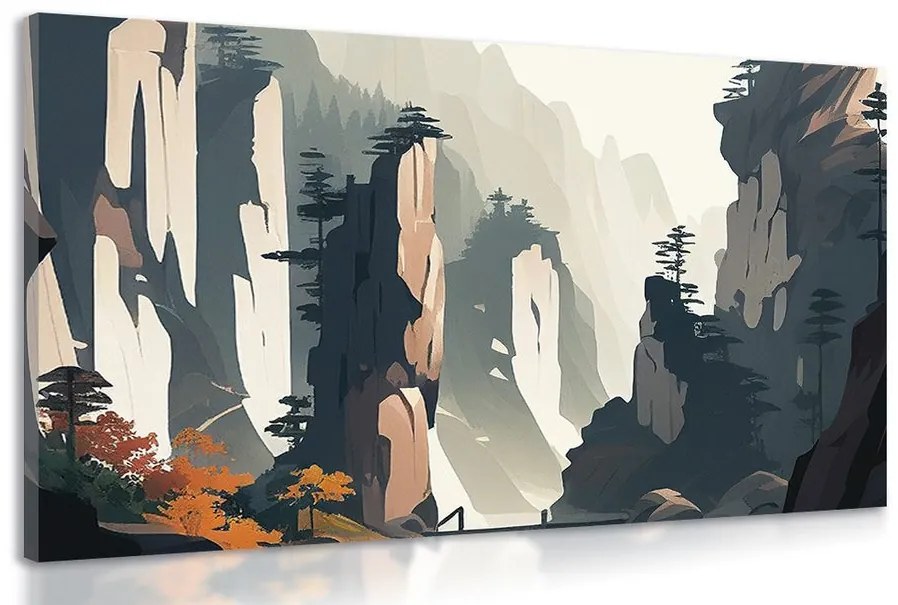 Tablou muntele Tianzi în China