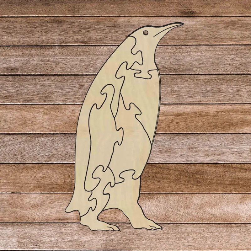 Puzzle educativ Montessori din lemn Pinguin | TUKY