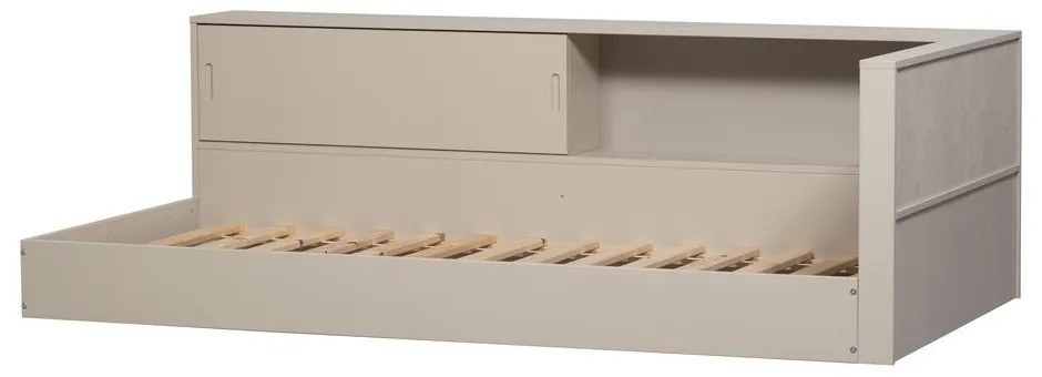 Pat gri/bej din lemn de pin fără somieră 90x200 cm Carter – WOOOD