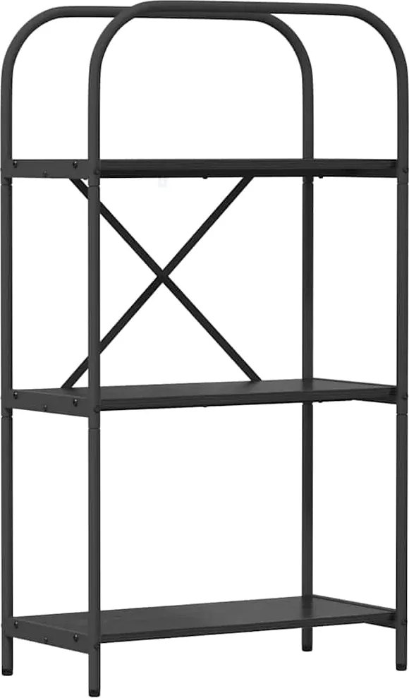 vidaXL Raft pentru cărți Stejar Negru 60 x 30 x 109 cm Lemn compozit