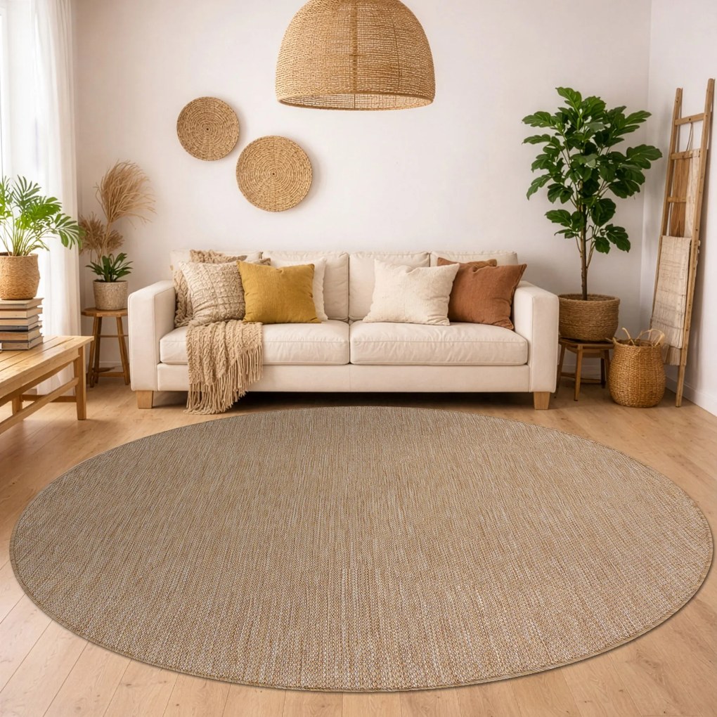 Covor SISAL SION cerc A5165A Melanj țesute plate natural