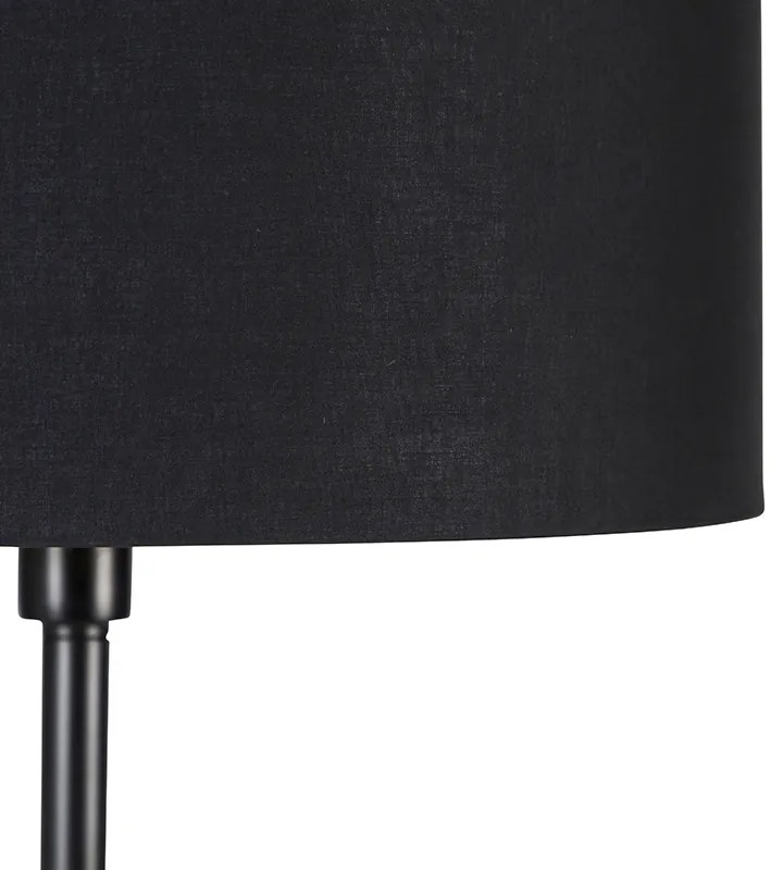 Lampa de podea moderna neagra cu abajur negru cu auriu - Simplo