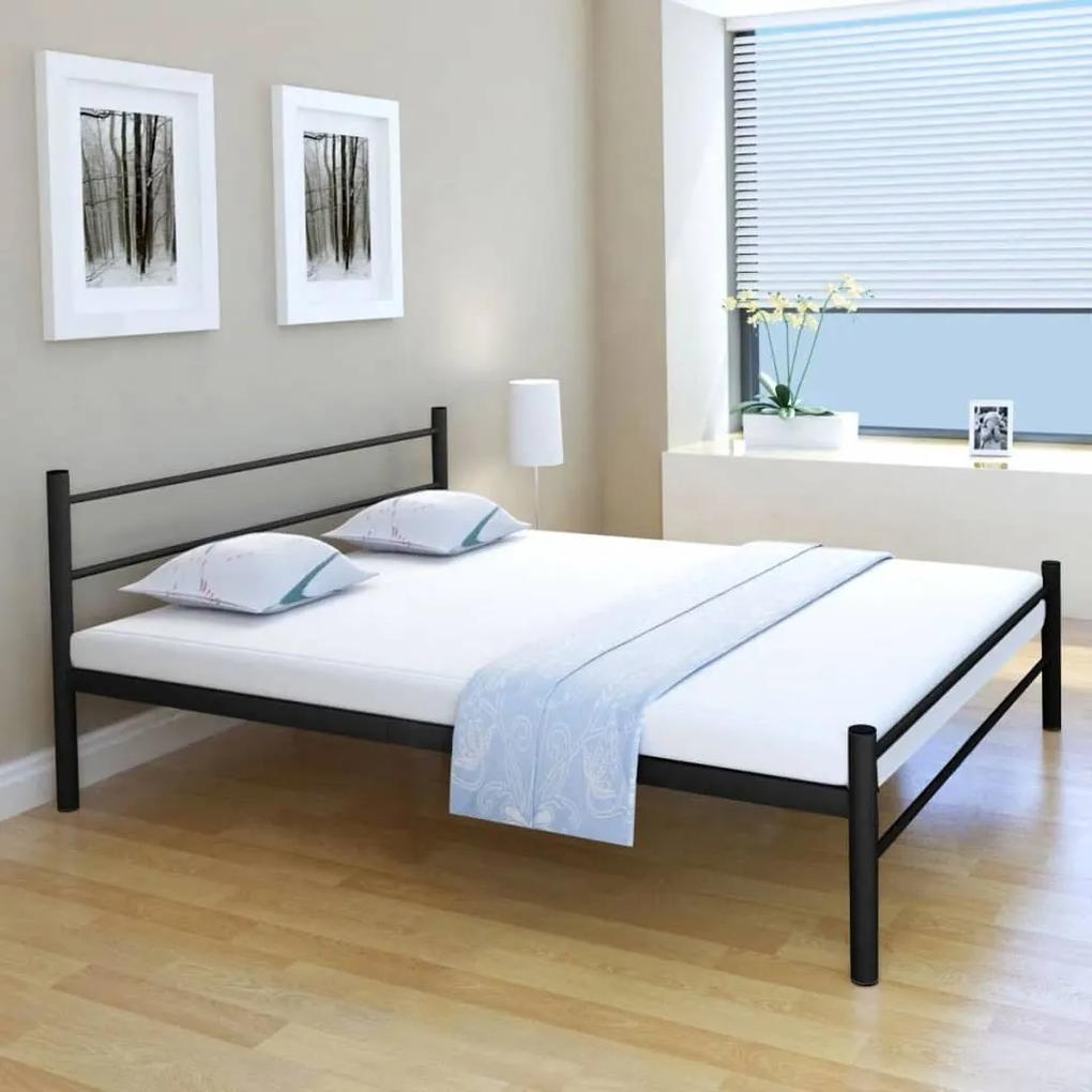 244061 vidaXL Cadru de pat din metal 160 x 200 cm, negru
