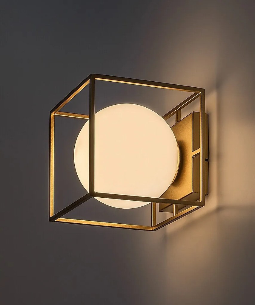 Aplica perete sau tavan pentru exterior IP44 Modane auriu