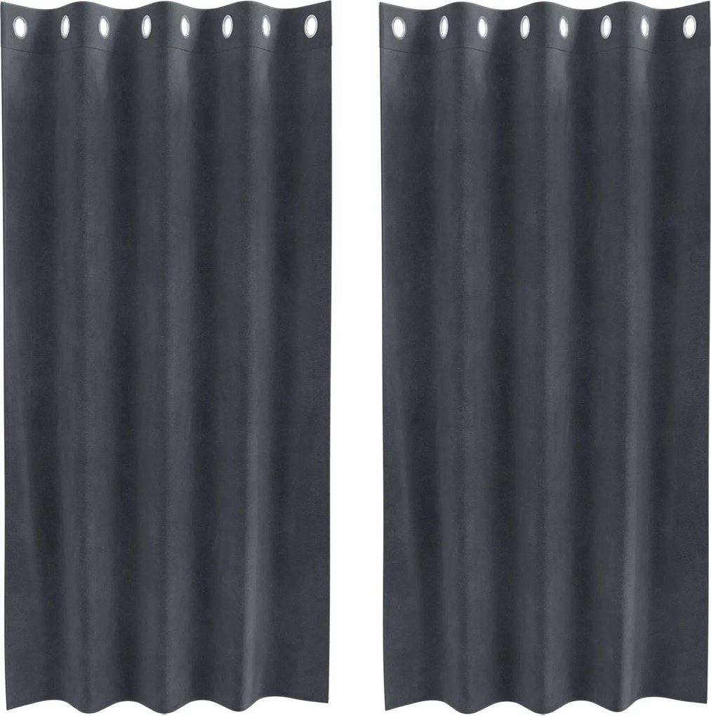vidaXL Perdele opace 2 pcs Gri deschis 140 x 175 cm Catifea