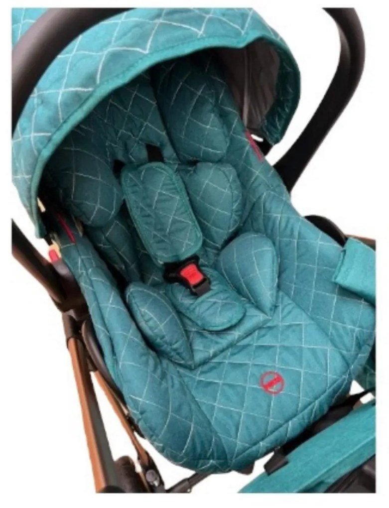 Carucior 3 in 1 cu landou, scoica si geanta, 0-36 luni, Turcoaz - CPC-11-turcoaz