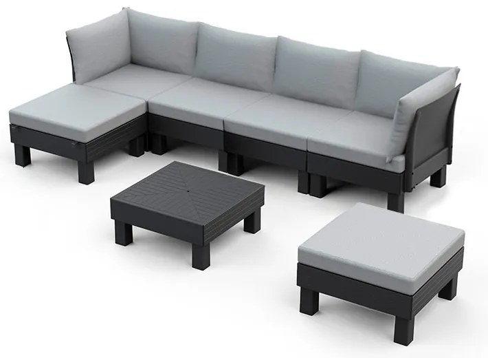 Elements II 6 locuri set de mobilier de grădină grafit