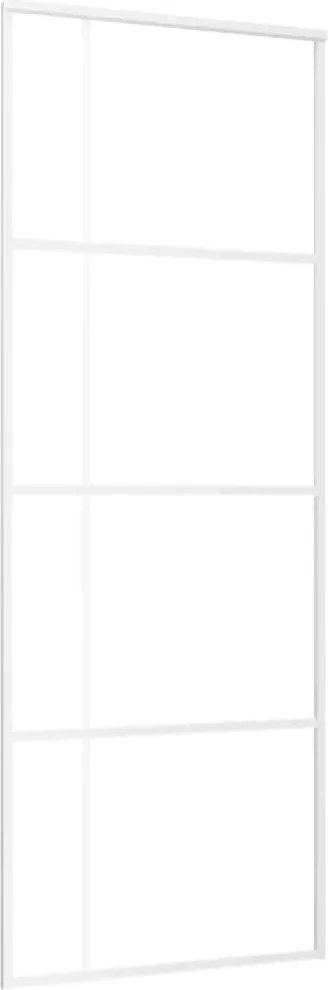 vidaXL Ușă glisantă, alb, 76x205 cm, sticlă ESG și aluminiu