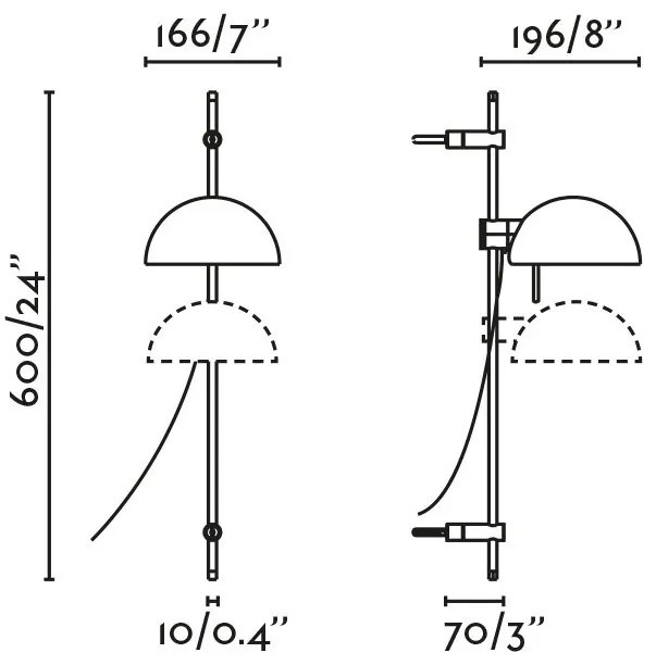 Aplica de perete mobila directionabila MATILDA negru