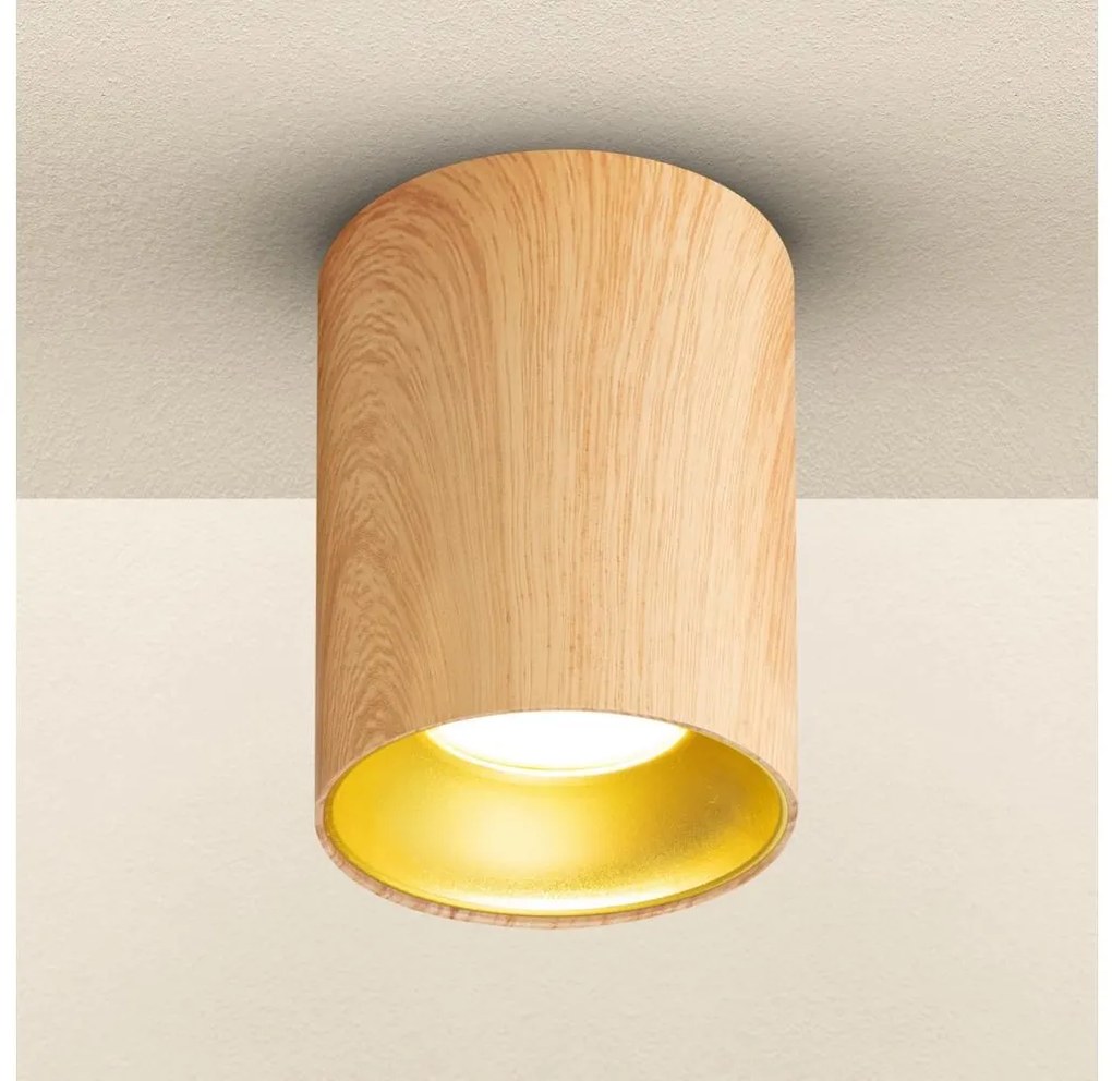 Brilagi - Spot LED RGBW cu dimmer TRINE 1xGU10/30W/230V, finisaj stejar