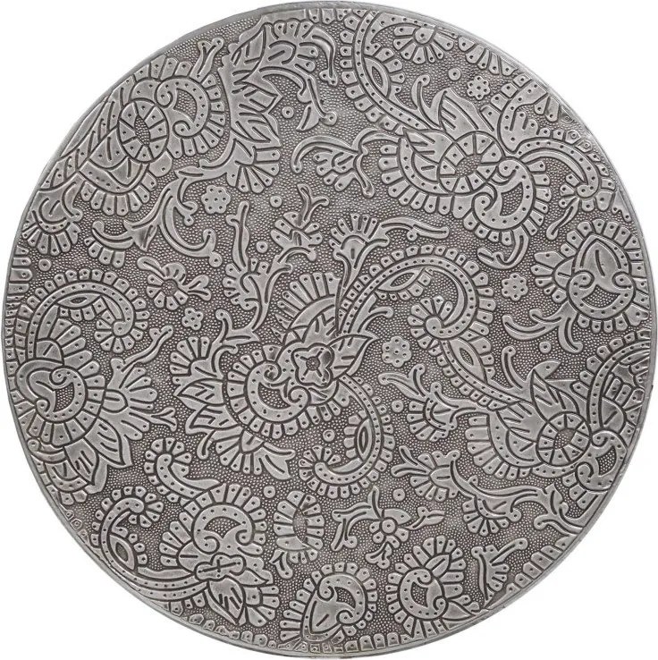 Masuta auxiliara design unicat Alcasar 50cm, argintiu antic