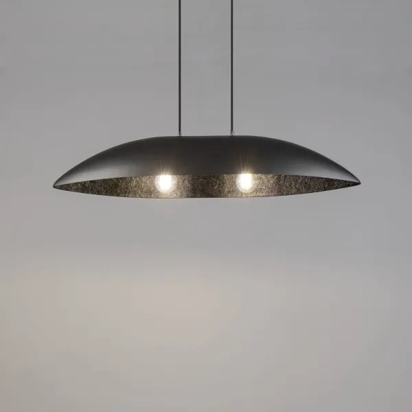 Lustră pe cablu GONDOLA 2xE27/60W/230V argintiu/negru