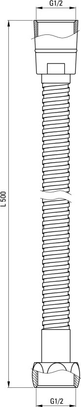 Furtun, pentru coloanele de duș și seturile de duș - 50 cm Finisaj: Crom ANW_051V