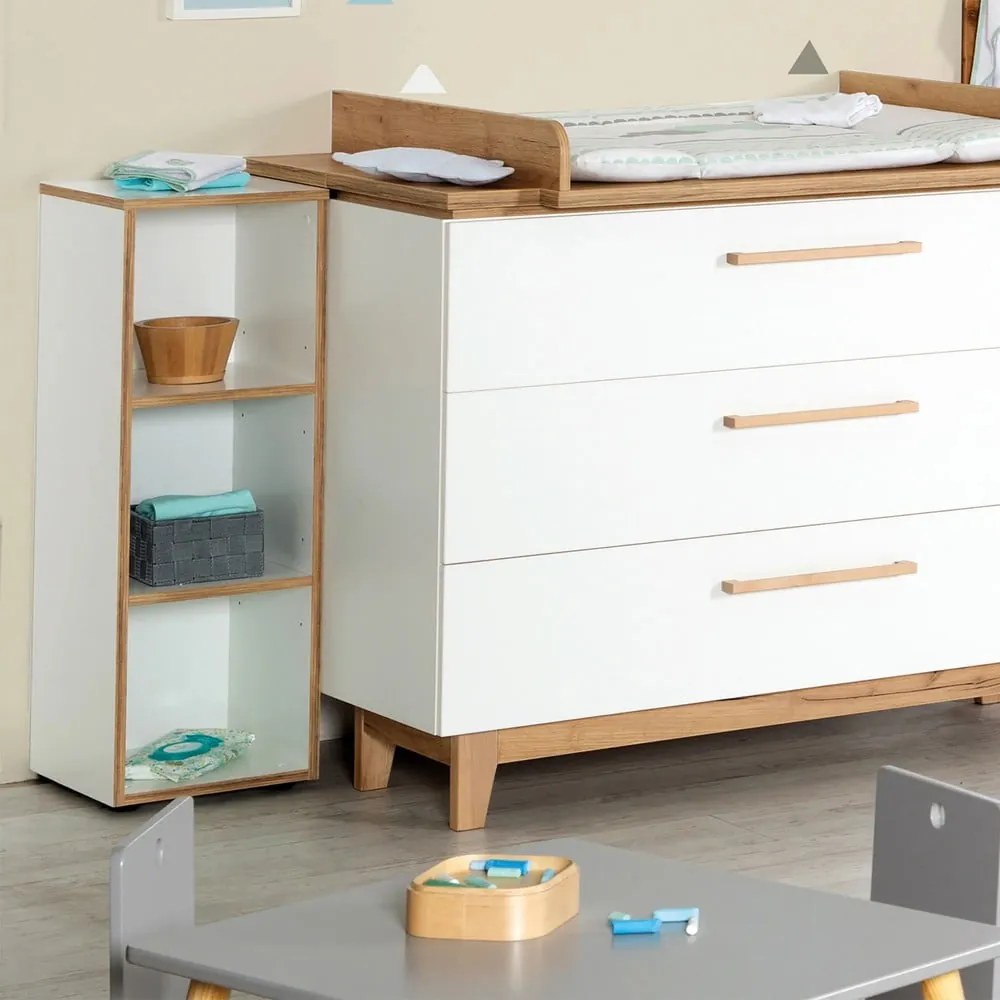 Bibliotecă pentru copii albă 30x91 cm Finn – Roba