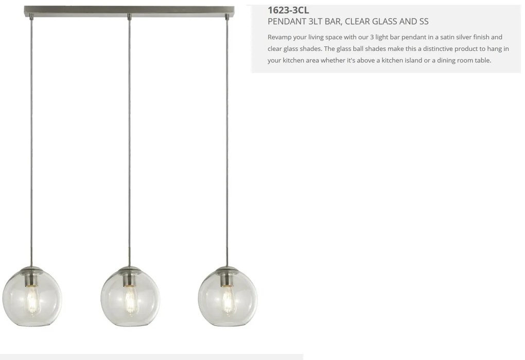 Lustra design modern Pendants 3L 1623-3CL SRT