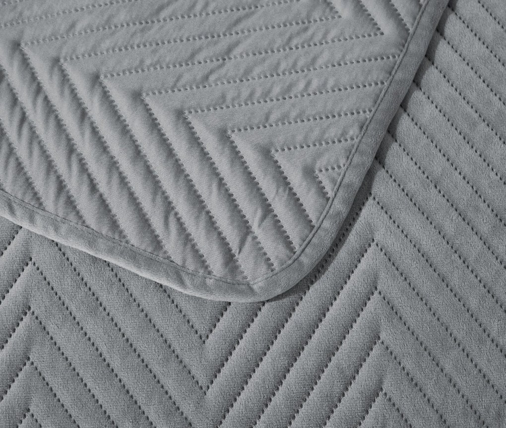 Cuvertura de pat din catifea gri ARROW VELVET Dimensiuni: 220 x 240 cm