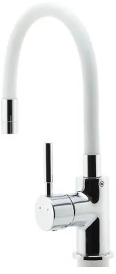 Baterie de chiuvetă cu pipă flexibilă FERRO crom lucios/alb