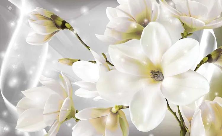 White Flowers Fototapet, (208 x 146 cm)