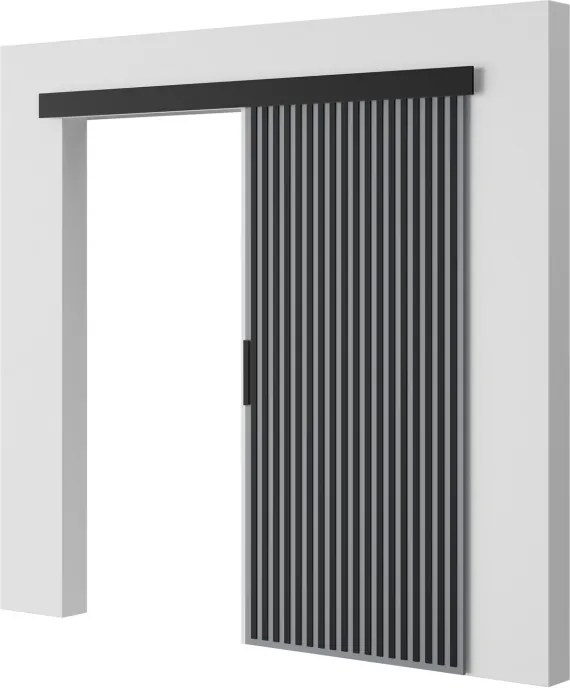 Ușă glisantă Perion – 96x1.6x205 cm – Gri / Negru