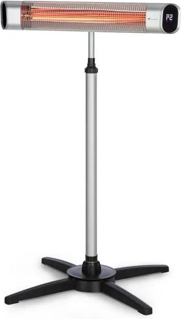 Blumfeldt Dark Wave Stand, încălzitor cu infraroșu, 2000 W, IP65, suport, argintiu