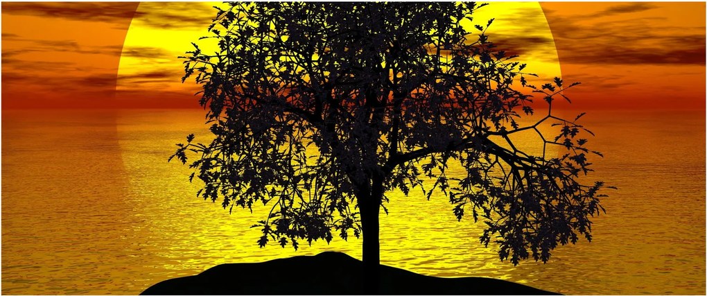 Tablou - Silueta copacilor (120x50 cm)