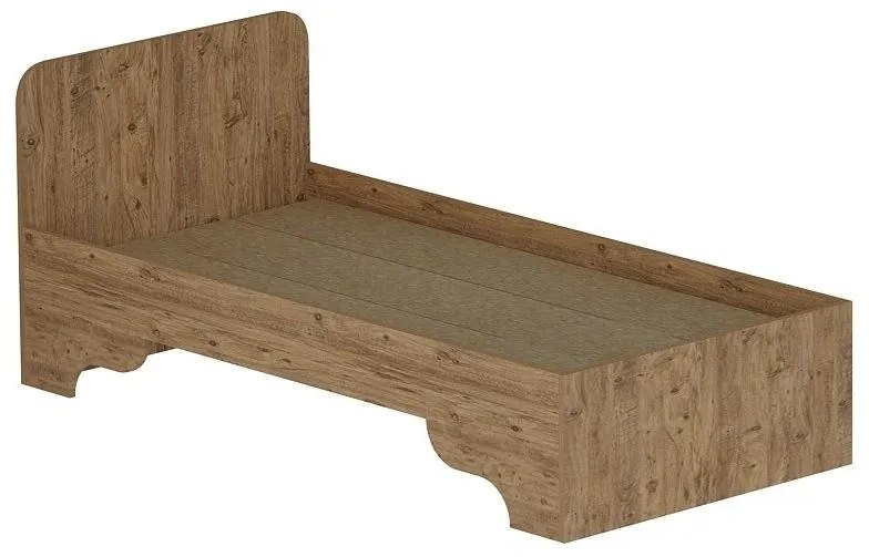 Pat de o persoană 80 cm Poleso 2 (pin atlantic + bej) (cu somieră). 1094827