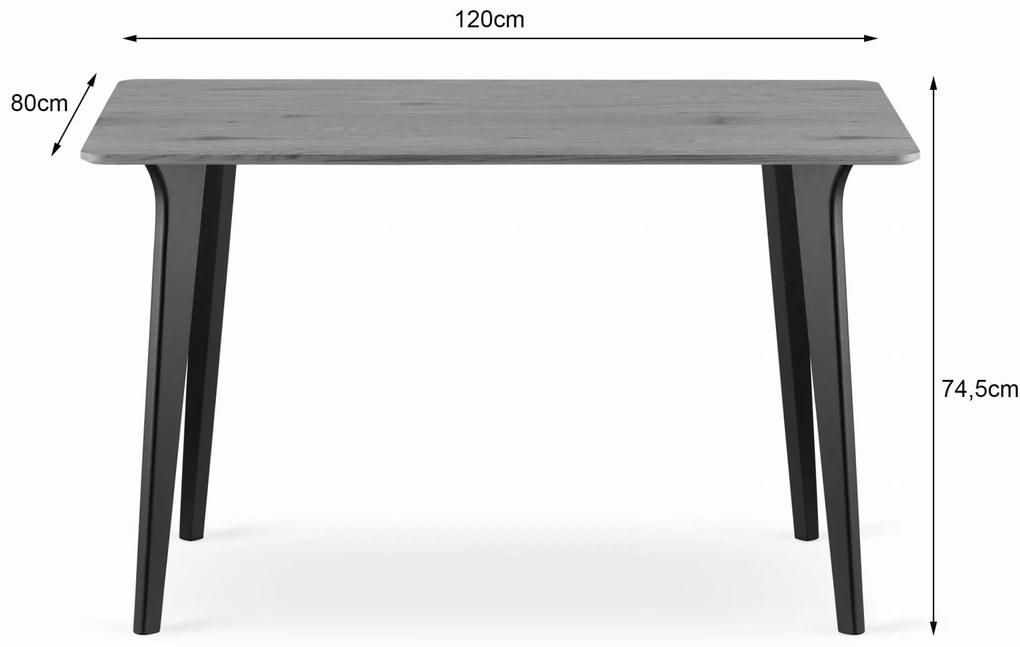 Masa de sufragerie cu blat in decor de stejar, MONTI 120x80 cm